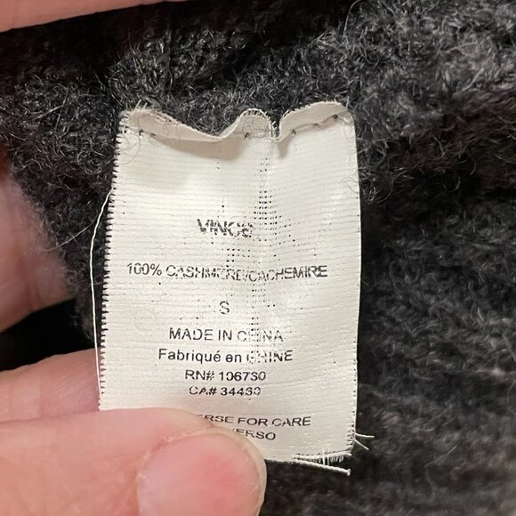 VINCE Dark Gray Cashmere Mock Turtleneck Mini Sweater Dress Sz S - Picture 8 of 8